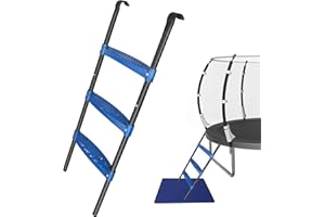 SYNORATORY Trampoline Ladder 39inch Long, 3 Step Trampoline Steps with Horizontal Wide Steps, Trampoline Accessories for Kids and Adults (Blue 3 Step)