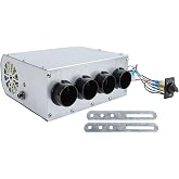 ariarly 12V Universal Under Dash Heater Kit with 4 Vents and 3 Speed Switch Car Warmer Defroster Demister Fast Heating Winter Automotive Air Defroster for Car Truck