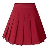 Hoerev Women Girls Short High Waist Pleated Skater