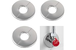 Wall Split Flange, HONSNKS 3Pcs Self Adhesive Round Escutcheon Plate 304 Stainless Steel Wall-mounted Pipe Hole Cover for Various Pipes (51mm/2inch ID)