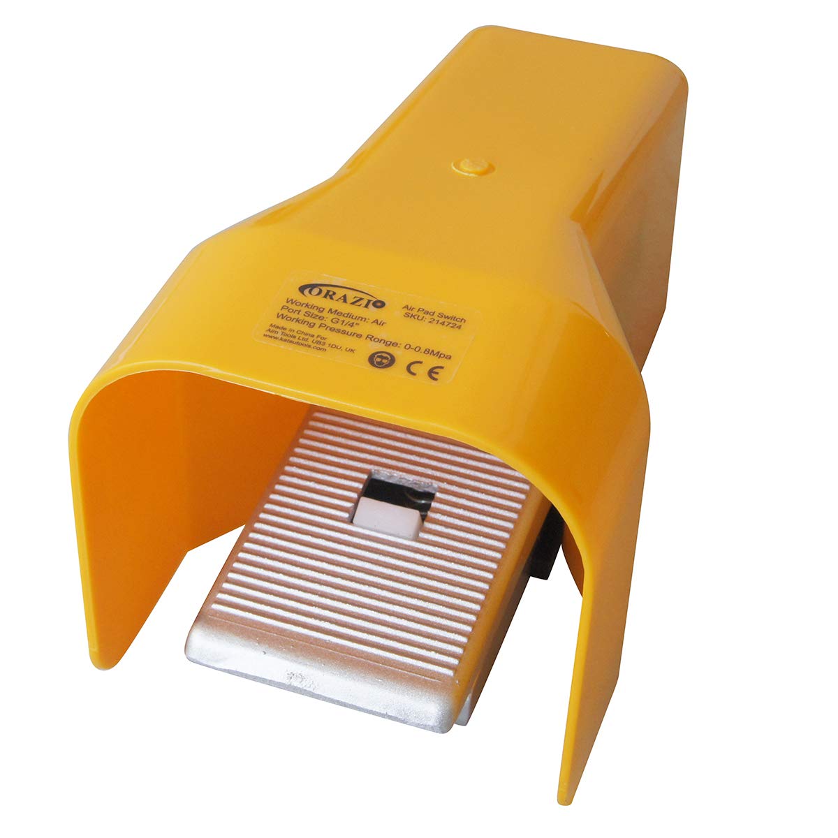 ORAZIO Pneumatic Foot Pedal Valve, 5 Way 2 Position G1/4 Threaded Foot Press Control Air Pad Momentary Pedal Switch with Protection Cover and Lock for Industrial Machine Equiments 214724