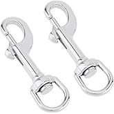 SecurityIng Heavy Duty Stainless Steel 316 Marine Grade Scuba Diving Clip for Snap Bolt Trigger Chain Clip/Single Ended Trigger Clasp Pet Buckle, 77mm Swivel Eye Bolt Snap Hooks