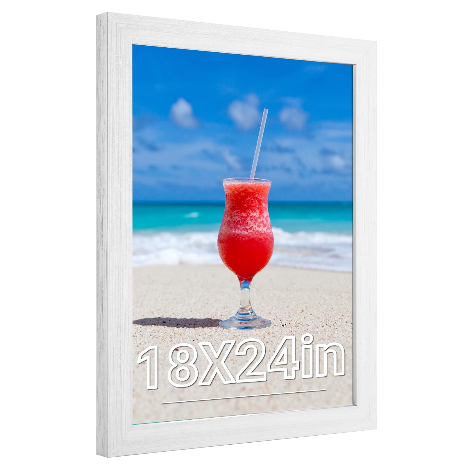 Photo 1 of 18x24 Frame Rustic White, Distressed 24x18 Picture Frame, Art Pic Hanging Poster Frame, 18 by 24 Gallery Family Concert Portrait Wall Photo Frame Anniversary/Birthday/Wedding/Thank you/Christmas Gift