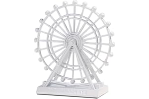Firlar Ferris Wheel Ornament, Ferris Wheel Gift Retro Metal Ferris Wheel Sculpture Christmas Ferris Wheel Tabletop Decor, Mini The London Eye Creative Metal Ferris Wheel Ornament Home Desk Decor