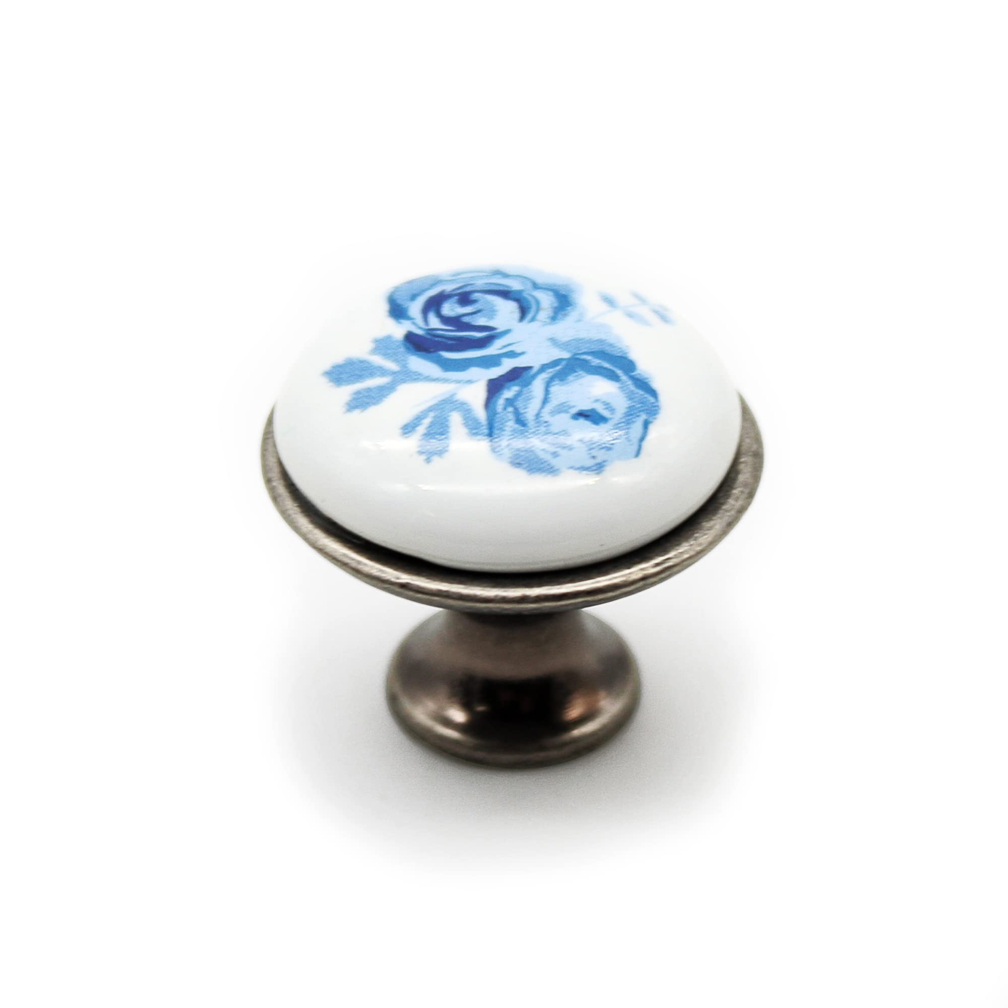 DOJA Barcelona Children Furniture Handles Kids Cupboard Door knobs Children’s Furniture Knobs Vintage Pink and Blue Ø26.5X23Mm 4 Pack Antique Porcelain and Brass Decorative Kids Drawer Rustic...