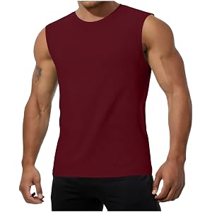 Mens Shirts Summer Tank Top Sleeveless Loose Workout Tops Breathable Casual Solid Athletic Tshirts Basic Tops