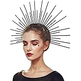 Hayooha Halloween Halo Crown Headband,Women's Goddess Black Spike Crown Headpiece Angel Headpiece Headdress for Cosplay Halloween Costumes Party Favors