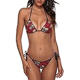 Gianlaima Ladies Swimwear Backless Tie Bikini Set Two Piece Women Swimwear