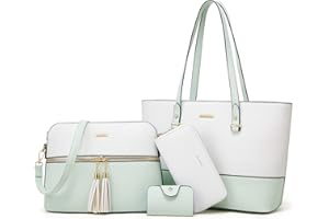 YTL Women Fashion Handbags Wallet Tote Bag Shoulder Bag Top Handle Satchel Purse Set 4pcs