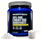 BodyTech Creatine Monohydrate Powder, Unflavored, 18 Oz, 102 Servings | Micronized Creatine Formula for Men and Women, Pre Workout &amp; Post Workout Supplement, 5g per Serving, Gluten Free, Sugar Free