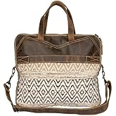 Myra Bag Aztec Purse for Women - Canvas Bag with Real Leather Detailing, Boho Handbags for Women, Cute Western Purse