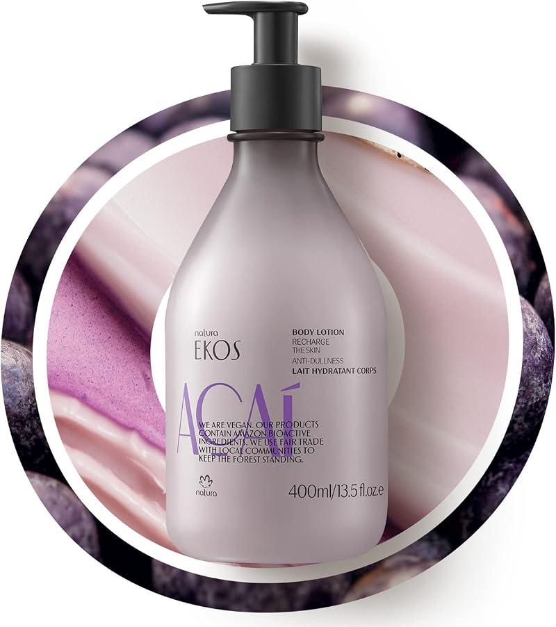 Natura Ekos Açaí Revitalizing Body Lotion Vegan 24Hr Soft Skin 13.5oz 400ml