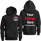Custom Hoodies Your Design Here Personalized Hoodie with Logo Photo Name Custom Sweatshirt for Men Women Sports Custom Gifts Black Hoodie Large