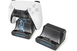 REEYEAR 2 Pack PS5 Controller Wall Mount Charger Dock,Charging Station Holder fits for PS5 Pro Wireless Controller with LED Indicators Fast Charging Speed Cable,Space Saving