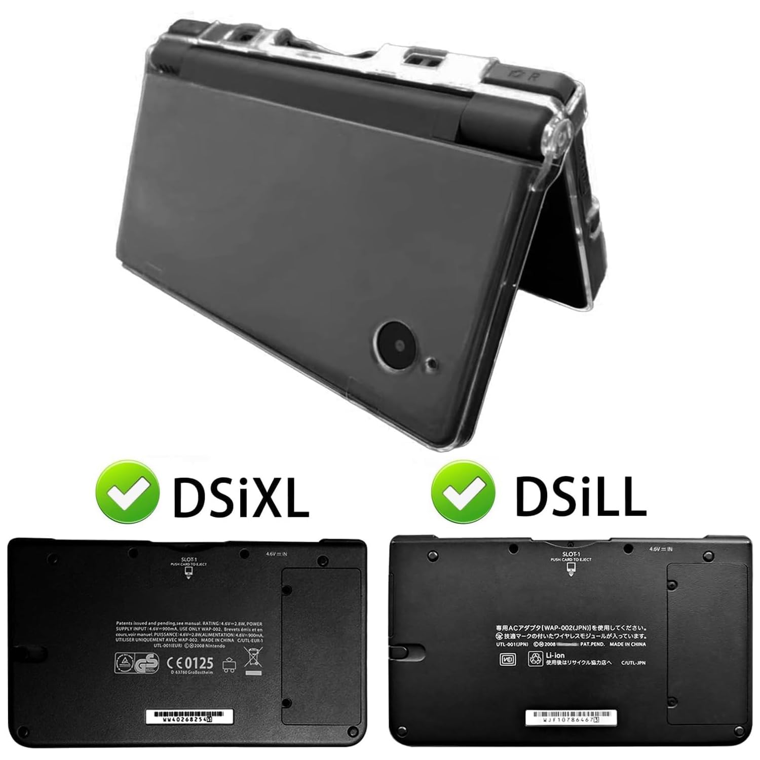 OSTENT Hard Crystal Game Case Clear Cover Shell for Nintendo NDSiLL NDSiXL