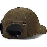 GLOOMALL Retro Aviator hat Glasses Peaked Cap Sunglasses Baseball Cap Hip hop mask (ArmyGreen - One Size)