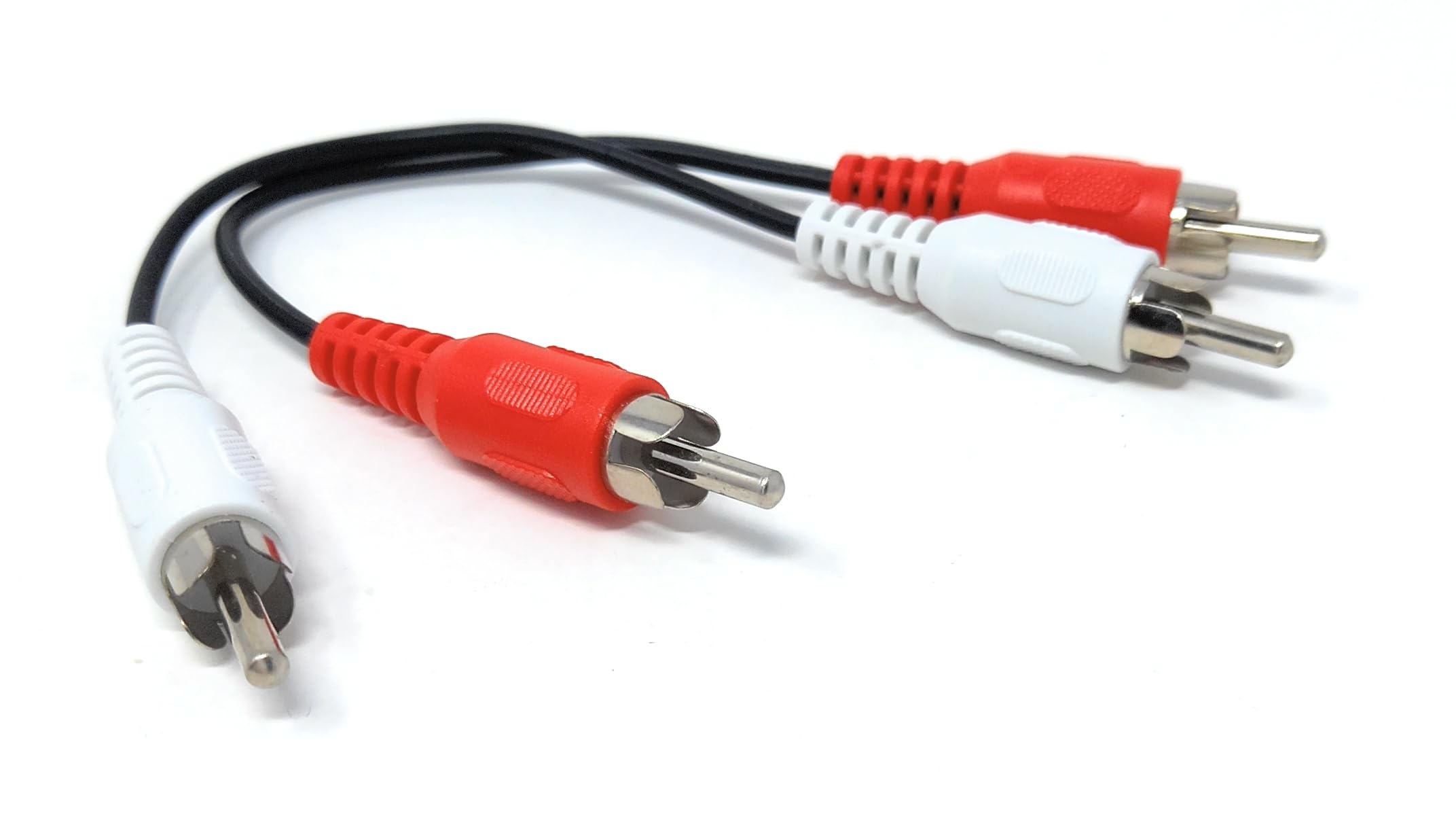 DRUT 15cm RCA to RCA Phono Twin Jack to Jack Stereo Audio Cable Lead Cord Compatible With CD/DVD/Amplifier/Hifi/DJ Mixer/Turntable 0.5ft Black Nickel Connectors