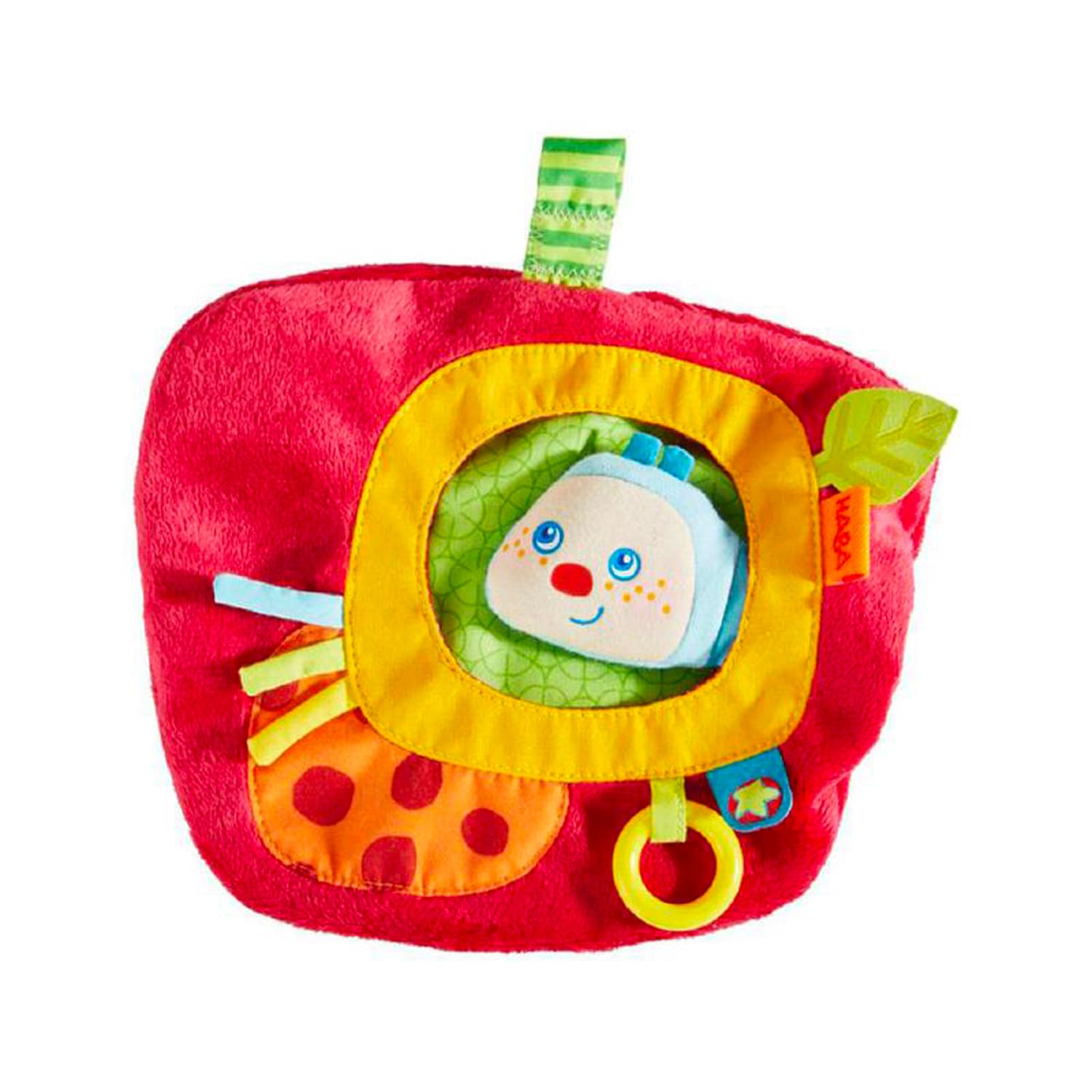 HABA Teether Cuddly Caterpillar Mina, Soft Toy for Baby, Cuddly Toy| 303191, multicolour