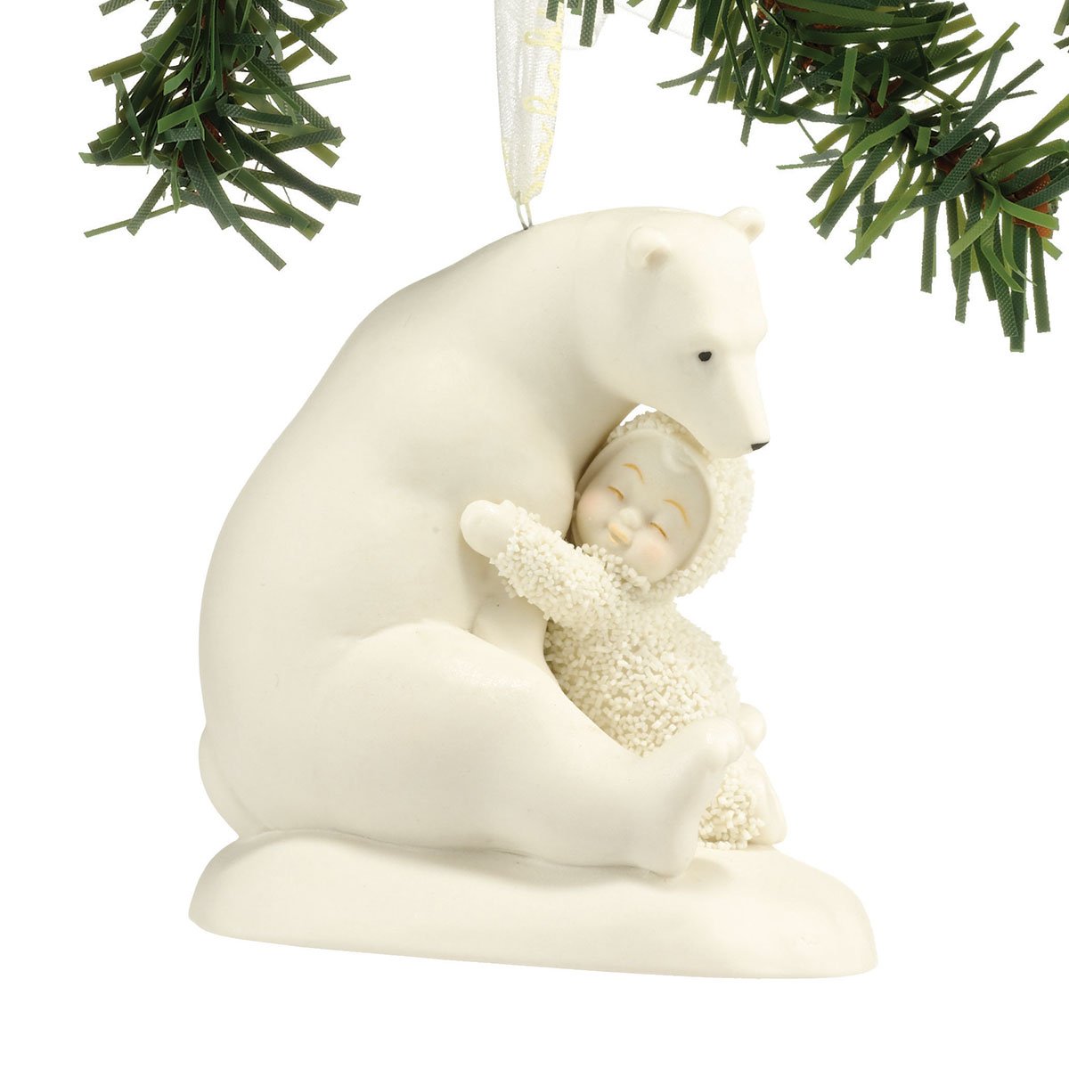Department 56 Snowbabies “Big Bear Hug” Porcelain Ornament, 3.25”,White