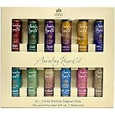 12-Oil Variety Pack 1/4oz Anointing Oils - ABBA JERUSALEM (Agape/Cassia, Cedar, Covenant, Divine Mercy, Fig Almond, Frankincense, Frank/Myrrh, Hyssop, Kings Garments, Myrrh, Rose of Sharon, Spikenard)