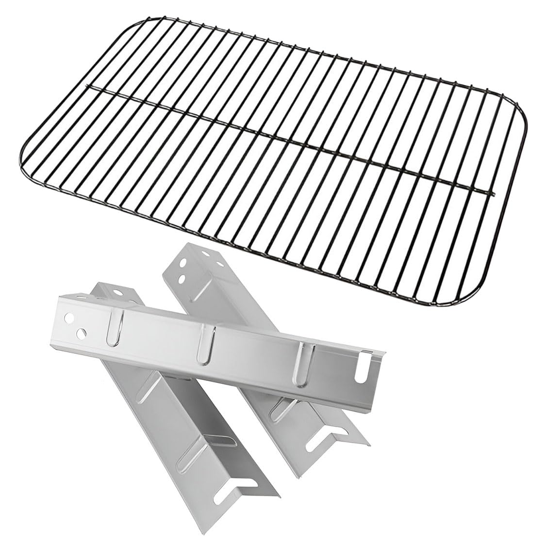 Outdoor Bazaar Set of Porcelain Cooking Grid and Three Stainless Steel Heat Plates for 3 Burner Walmart Expert Grill Model