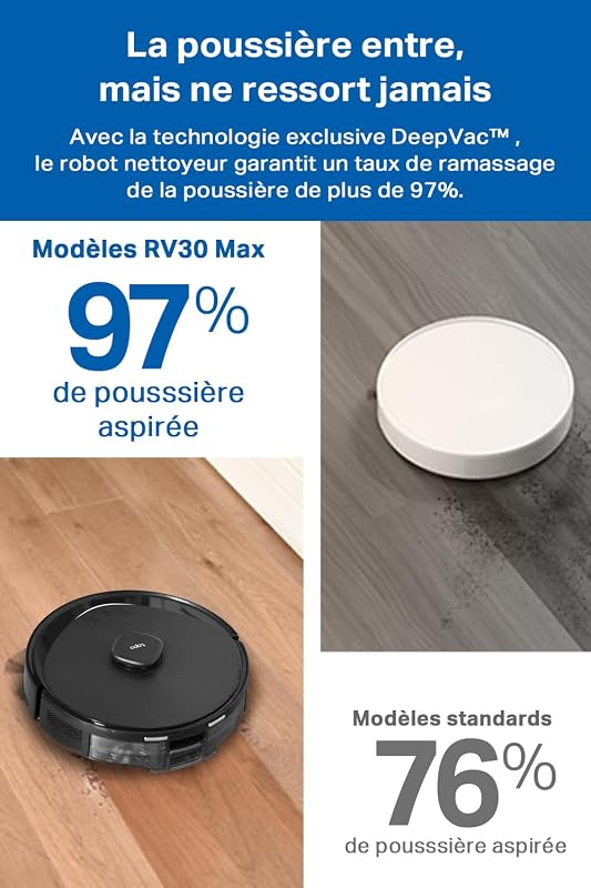 Aspirateur Robot Laveur 5300 Pa, Navigation LiDAR, RV30 Max