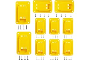 10Pcs Tool Mount for Compatible with Dewalt 20V,12V Drill, M18 Tool Holder with 𝟒𝟎 𝐒𝐜𝐫𝐞𝐰𝐬,Hanger,Yellow
