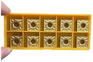 LAHDYFHOE GBJ 10pcs SNMG 432 MA SNMG120408 -MA US Carbide Turning Inserts Lathe Carbide Inserts MSSNR Turning Holder Cutting Tools for Machining Steel Parts/Stainless Steel (SNMG432-MA Gold)