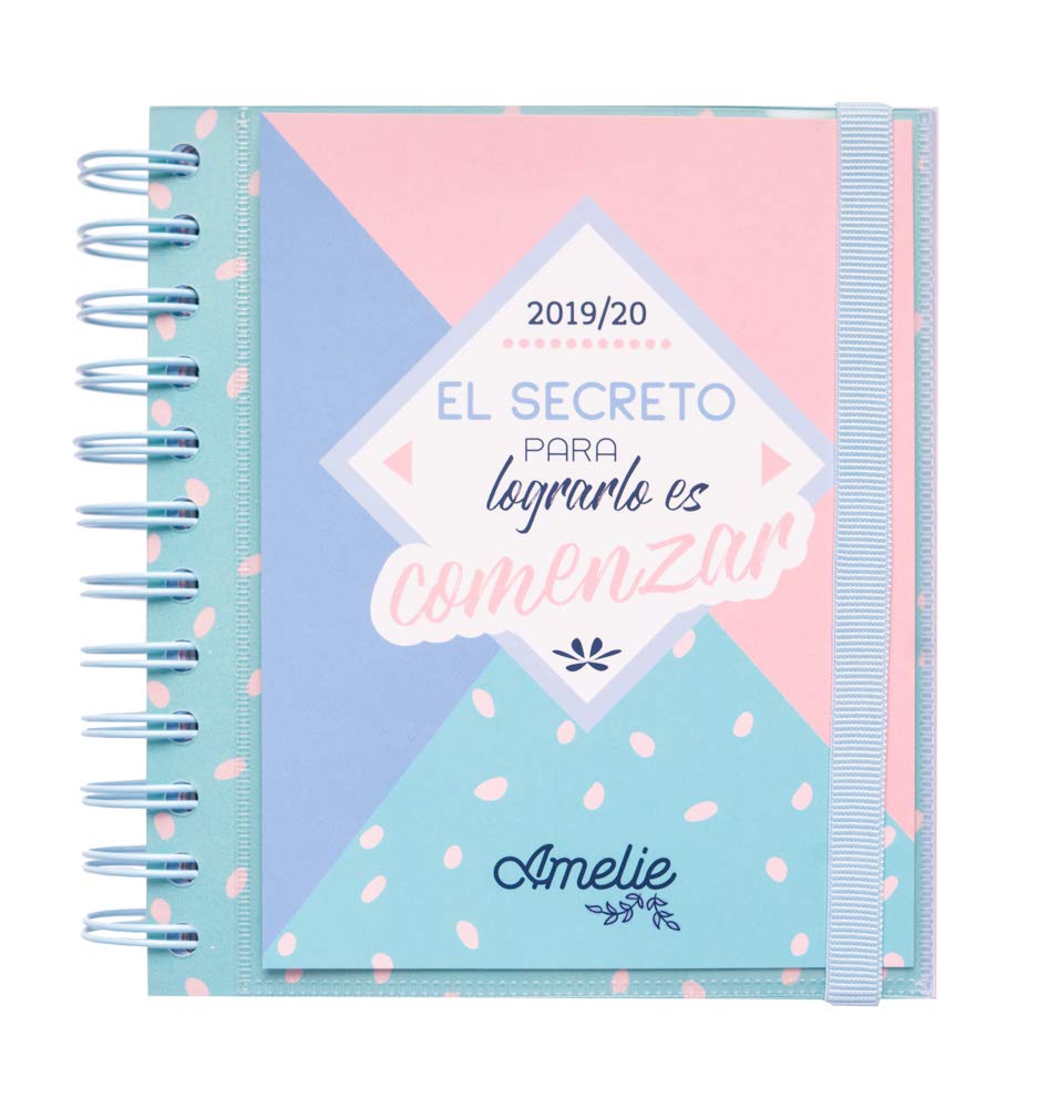 Amelie 2019-2020 Academic Diary, Organiser, Calendar, Agenda. One Day To Page Twin Wire Spiral Binding Mid Year Student Daily Planner. Runs From September 2019 Until June 2020 - 10 Months.