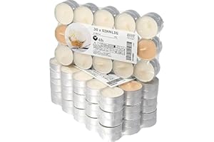 IKEA Home Decoration Sinnlig Scented Tealight, Vanilla Pleasure, Natural- 30 /Pack, Multicolor