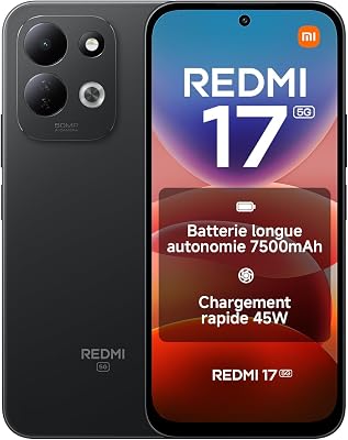 REDMI 17 5G, Smartphone 4+256 Go, Noir, Batterie 7500 mAh, Charge 45 W