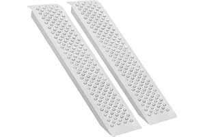 LOEZORA Aluminum Shed Ramp 2PCS，Lightweight Sturdy Anti-Slip Ramps with Punch Plate Surface, 880 LBS Capacity 47.2" x 8.5" Loading Ramps for Sheds,ATV, Motorcycle,Hand Truck,Lawn Mower