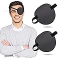 THSIREE Eye Patch, 2PCS 3D Adjustable Eyepatch, Medical Eye Patches for Right or Left Eye, Amblyopia Lazy Eye Patches for Adults and Kids, Black Gray