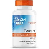 Doctor's BEST Bacopa Capsules, Memory &amp; Focus Support, Vegan, 60 Veg Caps | Bacopa Monnieri Extract Supplement for Men &amp; Women, Supports Antioxidant Activity in the Brain, Gluten Free, Non GMO