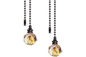ILESOWE Crystal Ceiling Fan Pull Chains Hanging Amber Point Pendants Prism Pack of 2