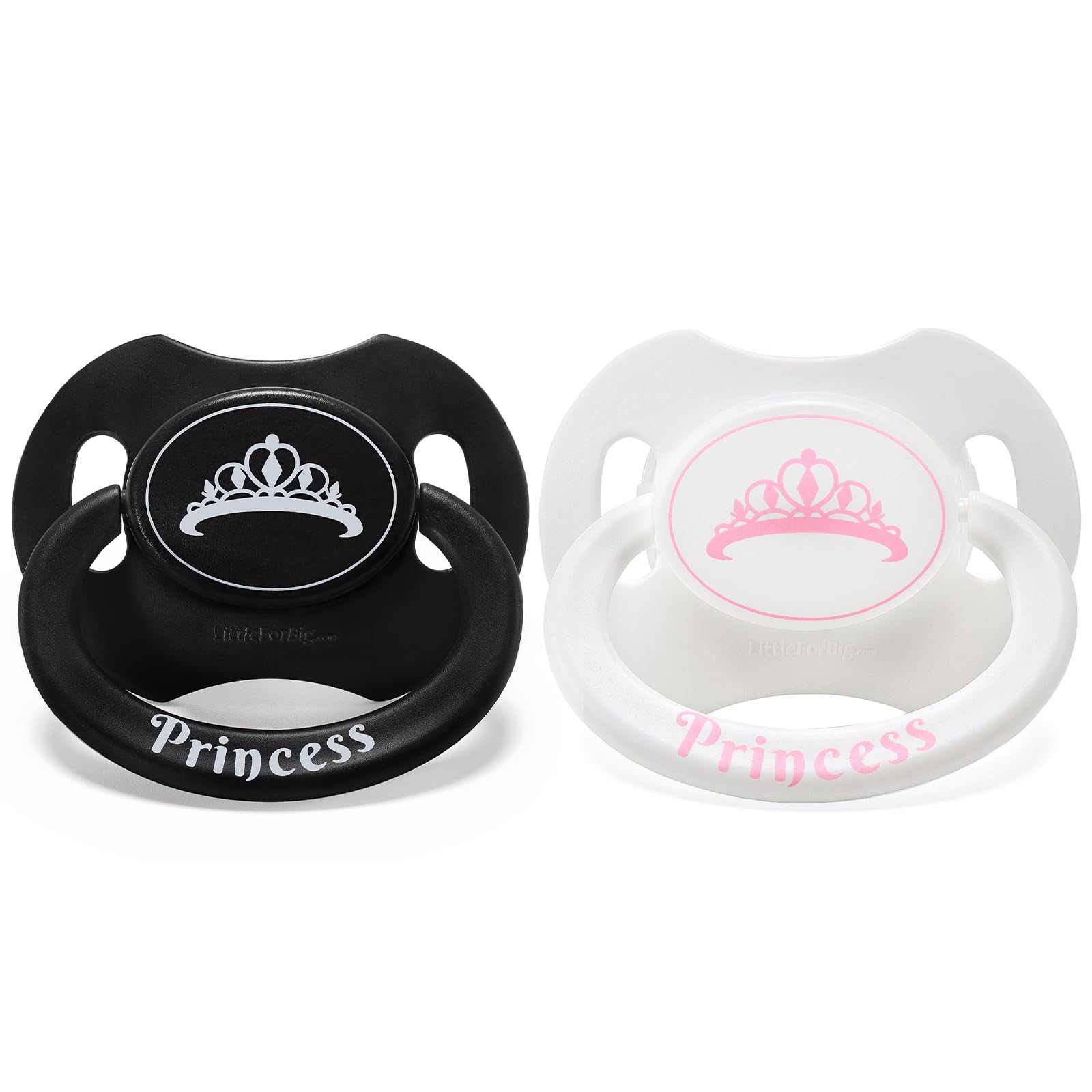 LittleForBig Bigshield Generation-II Adult Sized Printed Pacifier Set Princess Crown Pattern 2-Pack