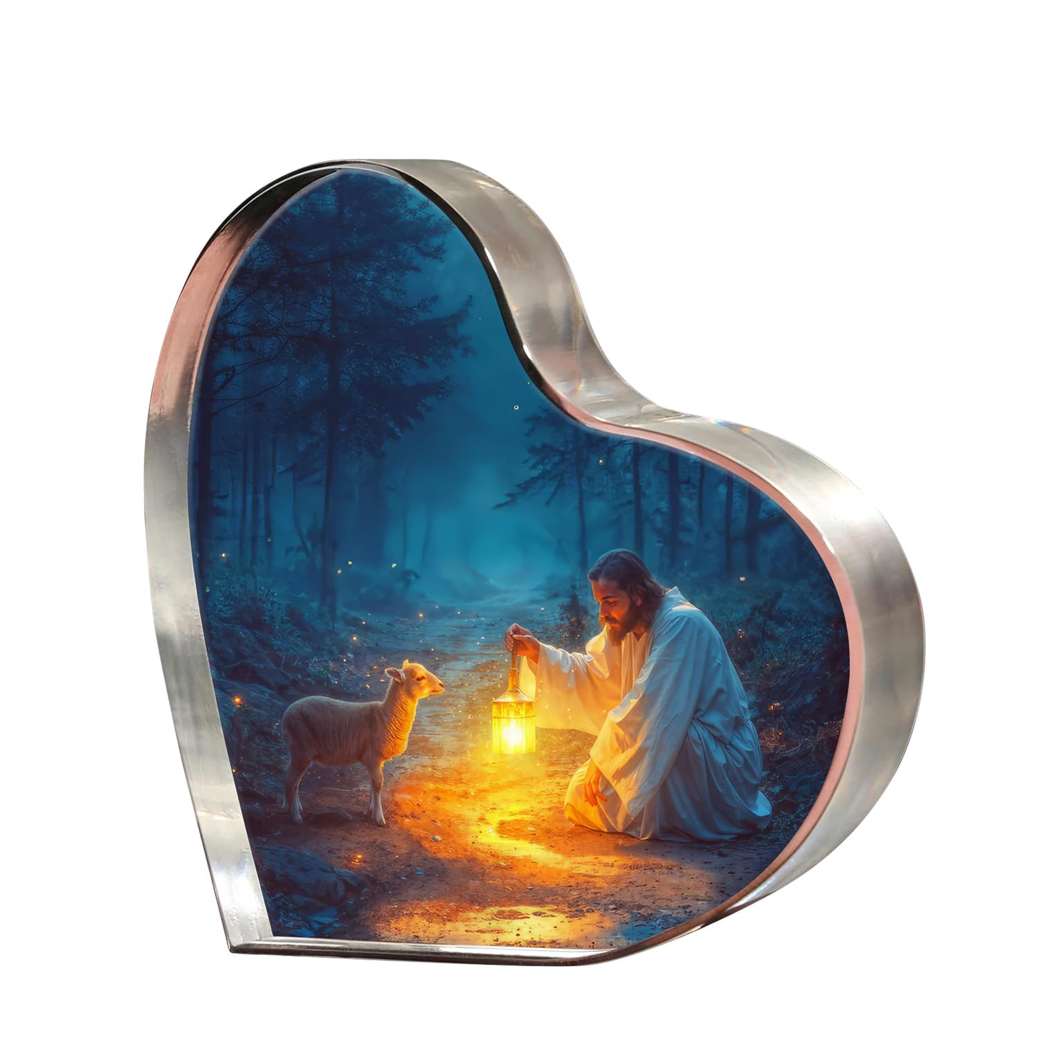 Photo 1 of "Christian Appreciation Gifts For Women Plaque - Inspirational Jesus and Lamb Decor, Spiritual Gift for Women, Ideal for Birthdays, Baptism, or Home Decorations, Perfect for Mom, Sister, Friend, or Coworker, Religious Keepsake for Females" (4"x4")D-239