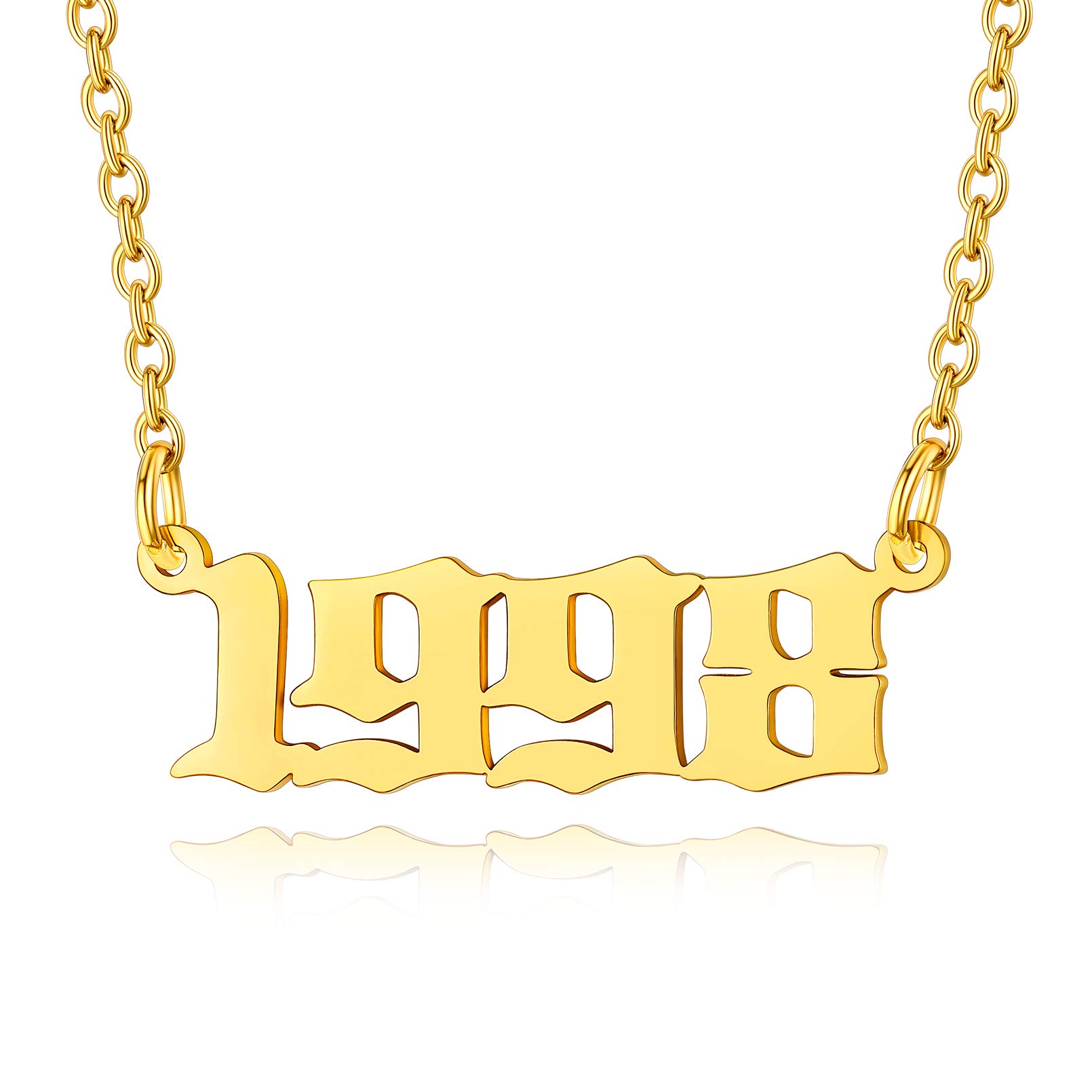 Custom4U Birthday Number Necklace Gold Plated Birth Year Necklace 1988 — image 1