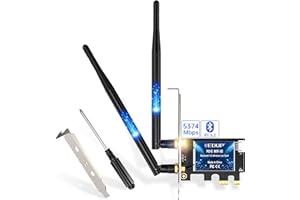 EDUP PCIe WiFi 6E Card Bluetooth 5.2 AX5400 Mbps AX210 Tri-Band 6Ghz/ 5.8GHz/2.4GHz PCI-E Wireless WiFi Network Adapter Card 