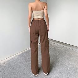 QYANGG High Waist Cargo Pants Women Stretch Baggy