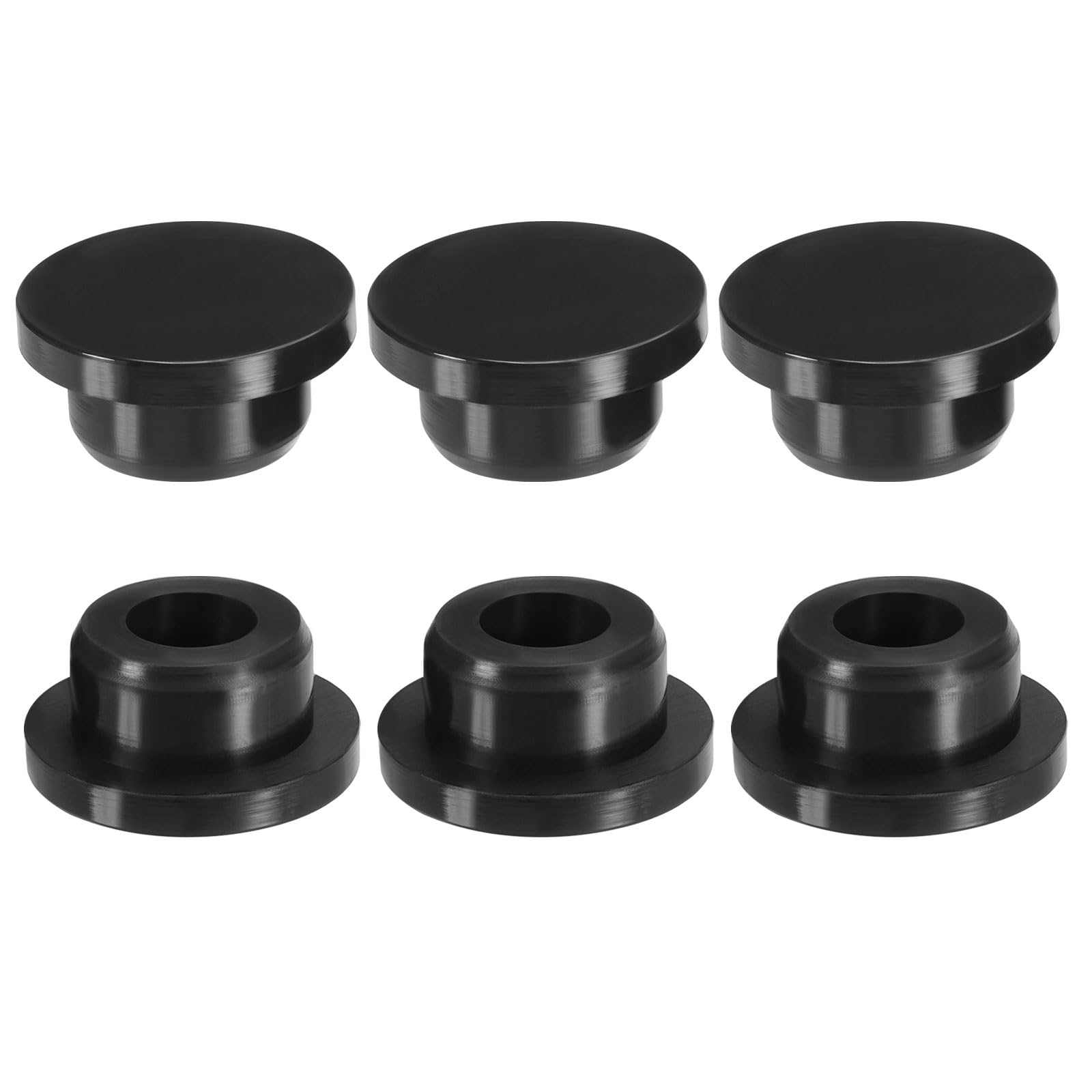 PATIKIL Silicone T-hole Stoppers, 6 Pack Soft Flexible Silicone Hole Plug End Cover Caps Waterproof Bottle Seal Plug for 19.8-20.8mmHole, Black