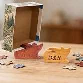 callie Personalized Puzzle Box Holder | Custom Cat Shape Wooden Jigsaw Puzzle Box Lid Holder | 2.99 x 1.18 x 1.77 Inch Size | Christmas Birthday Gift for Cat Lovers