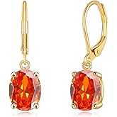 CiNily Cut-Oval Leverback Dangle Earrings for Women Hypoallergenic 14k White/Gold Plated Cubic Zircon Hanging Lever Earrings Lightweight Summer Drop Earrings Wedding Birthday Gifts Jewelry