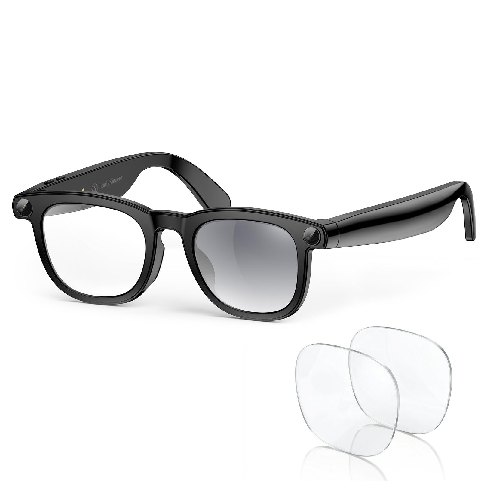 Photo 1 of 2026 Smart AI Glasses, 8MP 4K POV Camera, AI Assistant, HD Video, Voice Recorder, Meeting Transcriber, Translation, Open-Ear Bluetooth, Photochromic + Extra Blue Light Lenses for Travel & Vlogging