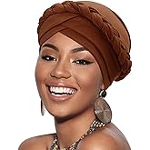 DRESHOW Turban Pre-Tied Twisted Hat Thread African Head Wraps for Black Women Chemo Cancer Cap Braid Hair Cover