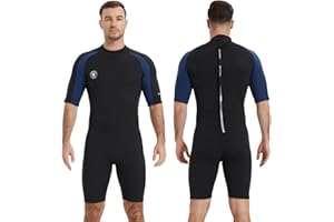 Lemorecn Wetsuit for Men and Women, 3mm Shorty Wetsuits Premium Neoprene Diving Suit