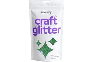 Hemway Craft Glitter 100g / 3.5oz Glitter Flakes for Arts Crafts Tumblers Resin Epoxy Scrapbook Glass Schools Paper Halloween Decorations - Ultrafine (1/128" 0.008" 0.2mm) - Emerald Green