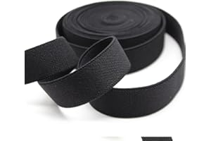 RYDOWENNA Sewing Elastic Band 1-Inch by 10-Yard Black Colored Double-Side Twill Woven Elastic