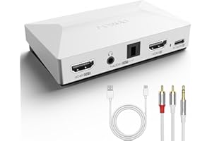 MOSWAG HDMI Audio Extractor 4K@60Hz, HDMI 2.0 Converter with Optical SPDIF + 3.5mm AUX Audio Adapter Supports HDCP Dolby Digi