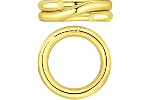 LULAU 14K Solid Gold Split Ring OD=5mm ID=3.5mm AU585 20.5 Gauge Round Real Gold Key Ring 585 Jump Ring for Jewelry Making Qty=1 (14K Yellow Gold-5mm)